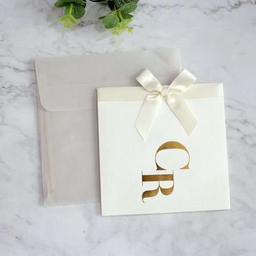 Square Invitation Card with Vellum Paper Envelope Elegant Invitation Customized